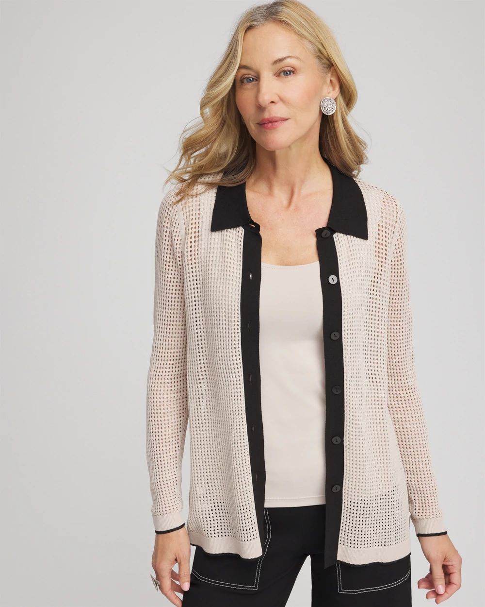 Pointelle Polo Cardigan | Chico's